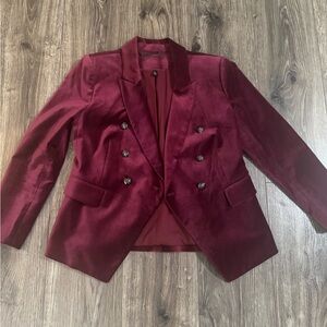 White House Black Market Burgundy Velvet Blazer